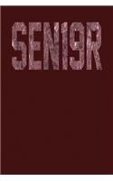 Sen19r: Dark Red, Rose Gold Color Design, Blank College Ruled Line Paper Journal Notebook for Class of 2019 Seniors and Their Families. (SEN19R Girl Senior 