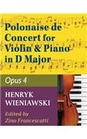 Wieniawski Henryk Polonaise de Concert In D Major Op 4. Violin and Piano by Francescatti International