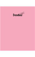 Doodles Journal - Great for Sketching, Doodling or Planning with Pale Pink Cover: 100 Pages, Wide Ruled, 8 x 10 Book, Soft Cover