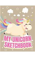 My Unicorn Sketchbook: Blank Unlined Doodle Book V59