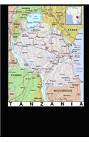 Modern Day Color Map of Tanzania in Africa Journal: Take Notes, Write Down Memories in this 150 Page Lined Journal
