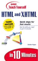 Sams Teach Yourself HTML and XHTML in 10 Minutes: (Sams Teach Yourself S.)