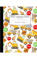 Primary Composition Notebook: Construction Equipment Story Paper Journal: Grade K-2 Draw and Write Notebook
