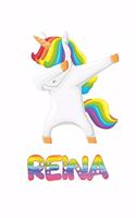 Reina: Reina 6x9 Journal Notebook Dabbing Unicorn Rainbow