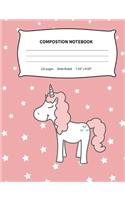 Composition Notebook: Unicorn Wide Ruled Lined Pages (7.44 X 9.69)