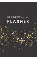 Student Planner 2019-2020: Black and Gold Daily Weekly Monthly 2019-2020 Student Planner and Organizer for High School, Middle School, College, University Calendar Agenda Sche