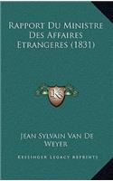 Rapport Du Ministre Des Affaires Etrangeres (1831)