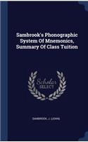 Sambrook's Phonographic System Of Mnemonics, Summary Of Class Tuition