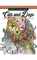 Cats and Dogs Coloring Books for Adutls