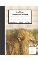 Graph Composition Notebook 4 Squares per inch 4x4 Quad Ruled 4 to 1 / 8.5 x 11 100 Sheets: Cute Funny Lion Animal Gift Notepad / Grid Squared Paper Back To School Gift Notebook For Math Teens Science Adults Students Programmers note taking