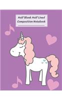 Half Blank Half Lined Composition Notebook