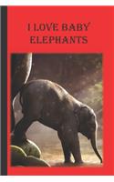 I Love Baby Elephants: A Blank Lined Notebook To Write In For Notes / Lists / Important Dates / Thoughts / 6" x 9" / Gift Giving / 121 Pages With A Baby Land Mammal On The