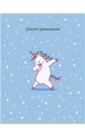 Sketch Books For Kids, Cute Unicorn Kawaii Blank Drawing Book for Girls