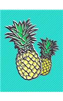 College Ruled Lined Paper Notebook: Pineapples