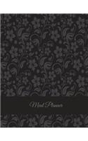 Meal Planner: Floral Art Black, Meal Planner and Grocery list Large Print 8.5" x 11" Weekly Meal Plans for Weight Loss, Diet Plan Weight Loss