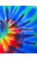 2019 - 2020 Daily Planner: Purple Blue Yellow Orange Red Spiral Tie Dye Cover Full Year Agenda January 2019 - December 2019 Daily Plan Days Set Goals Datebook Calendar Schedul