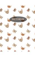 Sketchbook: Blank Sketch Book Workbook Journal for Drawing, Sketching or Doodling Cat Head Pattern
