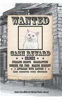 Selkirk Rex White Cat Wanted Poster Journal