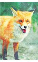 Notes: Wild Red Fox Portrait - Blank College-Ruled Lined Notebook