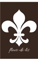 fleur-de-lis - Chocolate Blank Notebook: 101 Pages, 6 x 9 Journal, Soft Cover