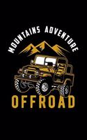 Mountains Adventure Offroad: College Ruled Notebook Journal, 6x9 Inch, 120 Pages