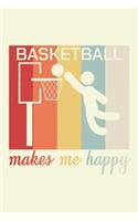 Basketball Makes Me Happy: Unique Basketball Notebook 6"x9" Journal Dunking Checkered