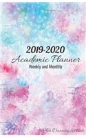 2019-2020 Academic Planner Weekly and Monthly Pink Charming Abstract