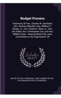 Budget Process: Testimony of Hon. Charles W. Stenholm, Hon. Barbara Mikulski, Hon. William F. Clinger, Jr., Hon. Robert E. Wise, Jr., Hon. Jim Kolbe, Hon. Christoph