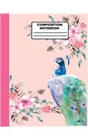 Notebook: Watercolor Flower Notebook College Ruled Jounal Set For Kids Child, Boys And Girls.One Subject School Exercise Book-Pink Birds Watercolor (School No