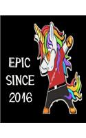 Epic Since 2016: Dabbing Unicorn Boy Man 2020 Monthly Planner Dated Journal 8" x 10" 110 pages