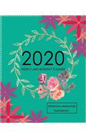 2020 Weekly and Monthly Planner/Speech Therapist/Gift for Speech Therapist/Therapy Planner