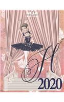2020 Weekly Planner - Ballerina Princess Monogram Initial Letter 