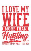 I Love My Wife More Than Hunting At Least That's What I Tell Her: Jagd Wild Geschenk Für Jäger Dina5 Blanko Notizbuch Tagebuch Planer Notizblock Malheft Kladde Journal Strazze