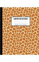 Composition Notebook: Wide Ruled Giraffe Notebook For Kids