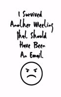 I Survived Another Meeting That Should Have Been An Email.: Stunning Funny Boss Gifts Ruled Paper Notebook Journal - Cute Work Gifts For Coworker Blank Lined Workbook For Employees Boss Women Men Lawyers Stud