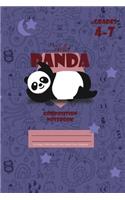 Hello Panda Primary Composition 4-7 Notebook, 102 Sheets, 6 x 9 Inch Blue Cover