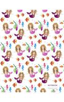 Notebook: Mermaid Pattern (1) Simple Standard Weekly Planner 16-Month September 2018 Through December 2019
