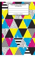 Wide Ruled Composition Notebook 6" x 9". 120 Pages.: Book Cover With Beautiful Seamless Geometric Doodle Pattern Background Pattern.