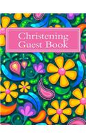 Christening Guest Book: 100 Pages, Large Print, 900 Signature and 27 Note Spaces