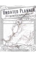 Undated Planner Monthly Large Format 8.5"x11" Chic Modern Life Scheduler: with Daily Habit Tracker and Motivational Quotes