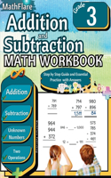 Addition and Subtraction Math Workbook 3rd Grade