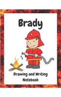 Brady: Personalized Drawing and Writing Notebook for Creative Boys