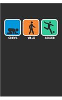 Crawl Walk Soccer: Daily 100 page 6 x 9 journal for sport lovers perfect Gift to jot down his ideas and notes