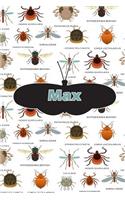 Max: Bug Insect Journal Notebook 120 Pages 6x9