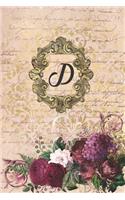 Simply Dots Dot Journal Notebook - Gilded Romance - Personalized Monogram Letter D: Dot Grid Booklet to Draw and Write Your Past, Present and Future Life Experiences.