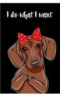 Dachshund Dog I Do What I Want Lined Journal Notebook