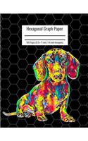 Hexagonal Graph Paper: Organic Chemistry & Biochemistry Notebook, Vibrant Dachshund Dog Cover, 160 Pages (8.5 x 11 inch, 1/4 inch hexagons)