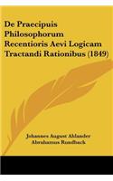 De Praecipuis Philosophorum Recentioris Aevi Logicam Tractandi Rationibus (1849)