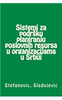 Sistemi Za Podrsku Planiranju Poslovnih Resursa U Organizacijama U Srbiji