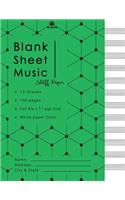 Blank Sheet Music Staff Paper: Music Manuscript Paper, Staff Paper, Musicians Notebook 12 Staves, 8.5 x 11, A4, 100 pages